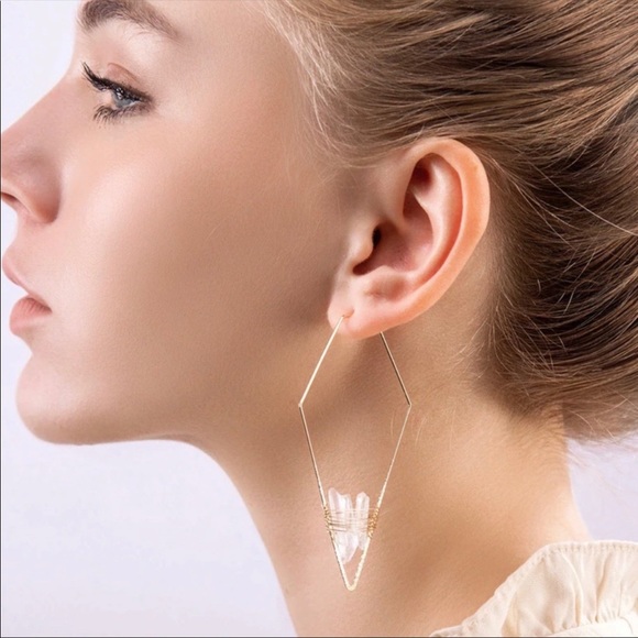 FP Mint Geode Threader Earrings in white - Picture 2 of 8